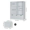 thumbnail image 2 of Homfa 6 Cube Toy Storage, Cube Organizer with Sliding Rack, 3 Drawer Kids Bookcase and Bookshelf, Gray, 2 of 7