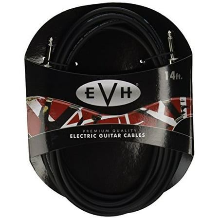 EVH Premium Instrument Cable - 14 EVH Premium Electric Guitar Cables carries your signal from guitar to amp with maximum tone and power. The 24-gauge  oxygen-free copper in the cable is double-shielded for higher current capacity and pure sound without distortion or background noise. EVH Premium Electric Guitar Cable uses straight Switchcraft connectors for toughness and durability.