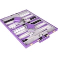 thumbnail image 4 of Set de backgammon Crazy Games Classic con funda de piel, color morado, 4 of 7