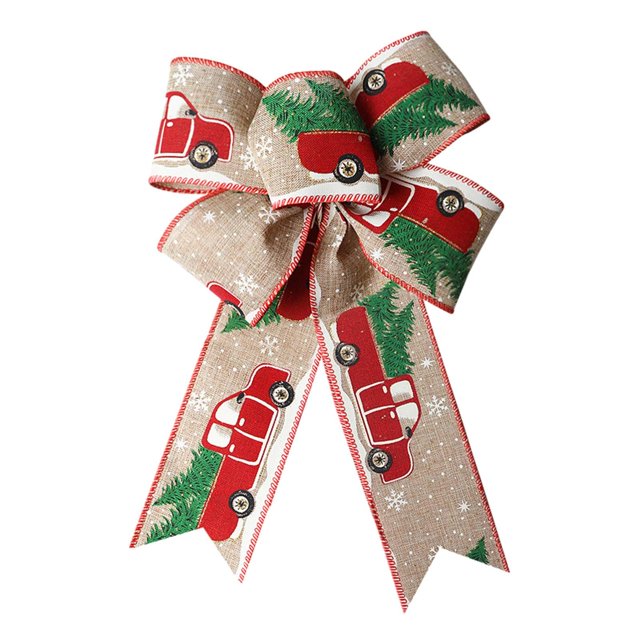 Guirnalda navideña con lazo, decoraciones navideñas, decoración navideña, adorno de lazo navideño grande multiusos para manualidades, fiesta, boda, Auto Macarena Arco de corona