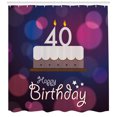 thumbnail image 3 of Ambesonne 40th Birthday Shower Curtain, Birthday Cake Dots, 69"Wx84"L, Purple Pink White, 3 of 3