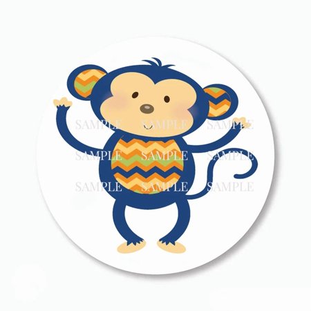 DOPASTICKER Cute Monkey Scrapbook Stickers Round Phone Decal Water Bottle Stickers Cars Stickers Water Bottle Stickers For Kids