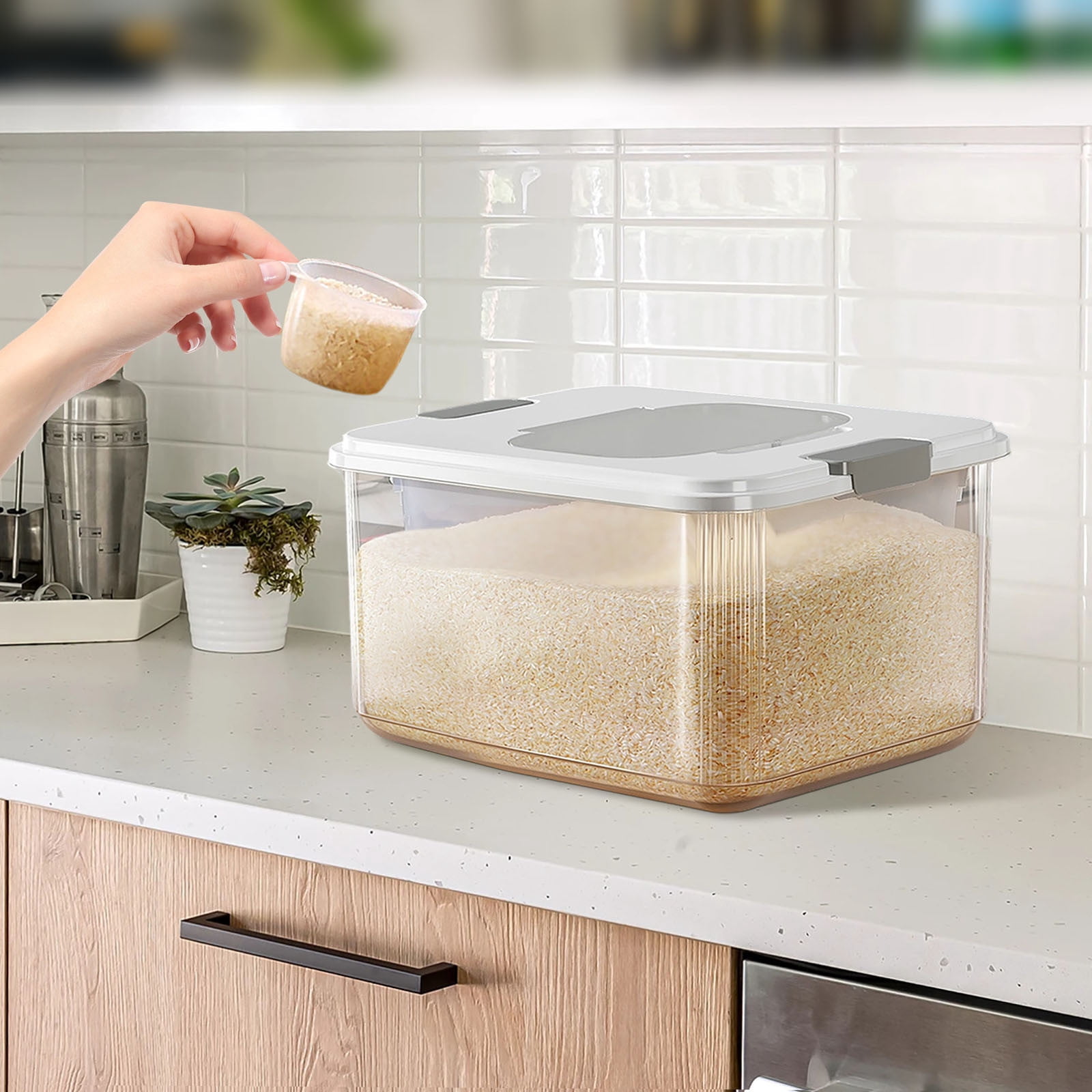 Airtight Food Storage Container Set for Kitchen Organization Large Capacity Cereal Rice and Dry Preservation