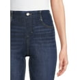 thumbnail image 3 of Time and Tru Women's Mid Rise Relaxed Straight Pull On Jeans, 3 of 5
