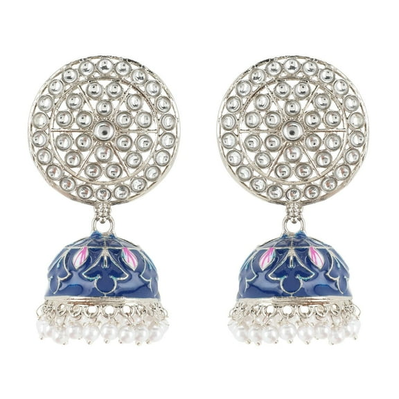 Efulgenz Indian Oxidized Jewelry Boho Vintage Tribal Crystal Jhumka Earrings for Women