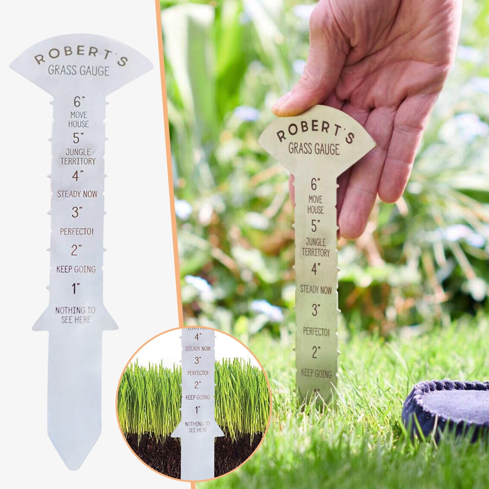 NEGJ Grass Gauge Gardening Weeding Lawn Tool Yard Landscaping Growth