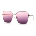 thumbnail image 6 of Womens Classic 90s Designer Metal Rim Oversized Rectangle Butterfly Diva Sunglasses Gold Pink - Pink Purple, 6 of 8
