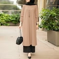 thumbnail image 3 of ZANZEA Women Elegant Stylish Full Sleeve O-neck Muslim Tops Side Split Blouses, 3 of 7