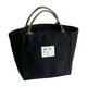 thumbnail image 1 of Bolso de lona para mujer, bolso de moda, ligero, con asa superior, bolsa de comestibles, bolsa de lona para el trabajo, viajes, escuela, uso diario Negro, 1 of 9