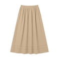 thumbnail image 3 of Lusa Long Skirts for Women 2026 Summer Boho Pleated Loose Fit Lightweight Flowy Skirt Pure Color Casual Elastic High Waisted Swing A-Line Maxi Skirts Khaki XL, 3 of 5