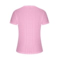 thumbnail image 6 of Aloohaidyvio Tops for Women,Womens Solid Round Neck T-Shirt Hollow Loose Short Sleeve Tops, 6 of 6