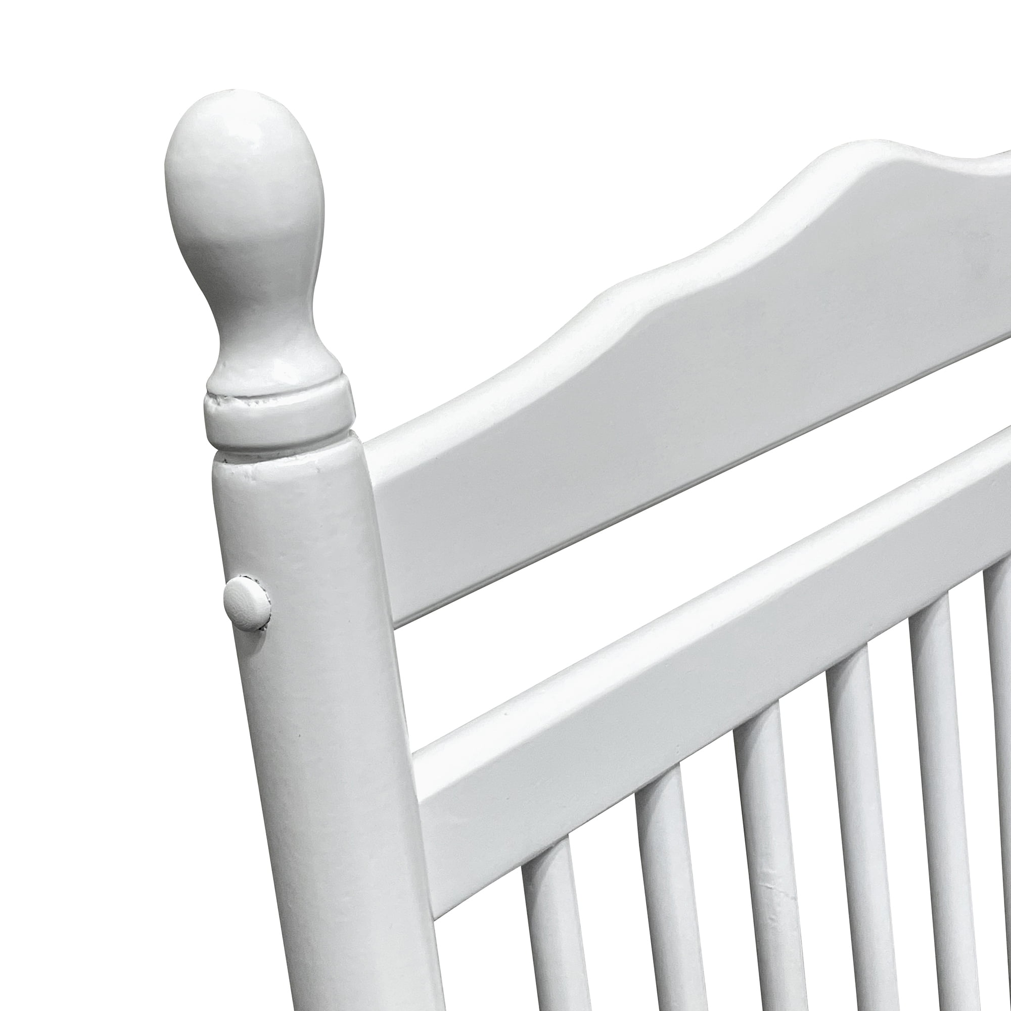 Adult Wooden Rocking Chair, Solid Hardwood Balcony Leisure Rocker for Patio Deck Garden, White