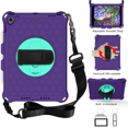 thumbnail image 1 of For 2019 iPad Air 10.5, iPad Pro 10.5" Case, Case with Screen Protector, Swivel Stand, Hand Strap and Shoulder Strap Pen Holder for Everyday Use - Purple + Green, 1 of 5