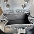 thumbnail image 5 of 2023 Women's Korea Autumn Winter Mini Chains Backpack Ladies Student Oil Wax Leather Shoulder Bag Black&Silver Solid Rucksacks, 5 of 5