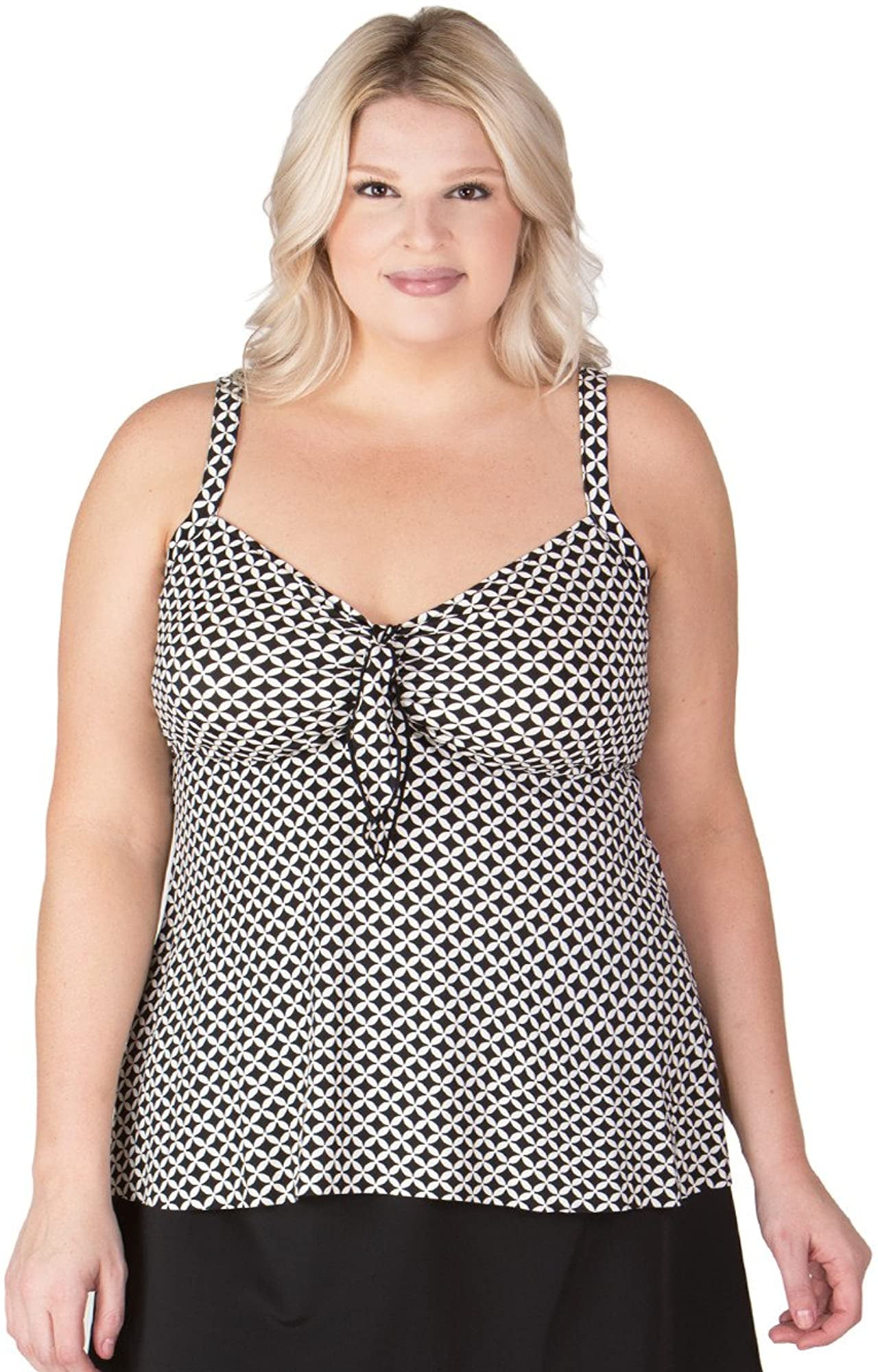 Penbrooke Womens PlusSize Center Spot Bow Front Tankini Walmart Canada