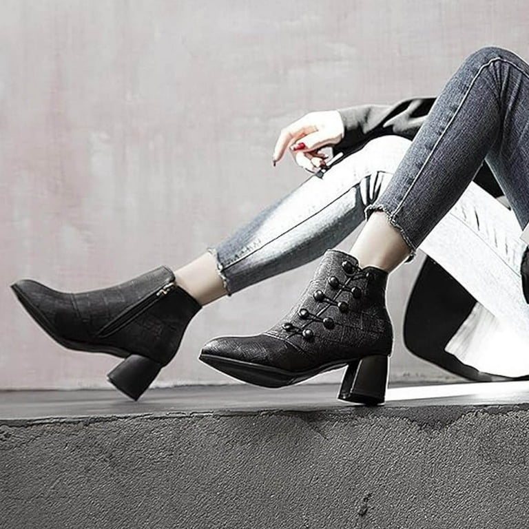 Caqnni Ankle Boots for Women Orthopedic Ankle Boots Arch Support