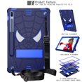 thumbnail image 2 of ELEHOLD Kids Case for Samsung Galaxy Tab S8 Plus/S7 Plus/S7 FE 12.4", Heavy Duty Rugged Cover with Foldable Kickstand Crossbody Shoulder Strap Pencil Holder Shockproof Full Body Case,Navy+Blue, 2 of 6