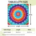 thumbnail image 2 of Colorful Tie Dye Mandala Pattern Square Fitted Tablecloth with Elastic Edge,Square Table Cover,Washable Elastic Table Cover for Home Kitchen Party Decor 36"x36", 2 of 6