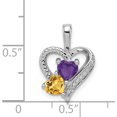 thumbnail image 3 of Sterling Silver Rhodium-Plated Amethyst Citrine And Diamond Pendant Made In China qp3138ci, 3 of 5