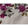 thumbnail image 4 of oneOone Viscose Jersey Magenta Fabric Leaves & Rose Floral Quilting Supplies Print Sewing Fabric By The Yard 60 Inch Wide, 4 of 5