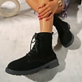 thumbnail image 6 of Bnwani Women Boots Footwear Winter Fashion Toe Low-Heel Thick Chunky Ankle Versatile Casual Solid Boot Black Size 5.5, 6 of 9