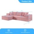 thumbnail image 6 of MUZZ 113" Modular Sectional Sofa, L-Shaped Cloud Couch with Deep Seat,  Corduroy Living Room Sofa, Iron frame, Pink, 6 of 10