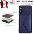 thumbnail image 5 of Nalacover Crossbody Wallet Case for Samsung A13 5G RFID Blocking Card Slot Holder, Magnetic Flip Folio Purse Case, PU Leather Envelope Design Handbag Women Girls for Samsung Galaxy A13 5G, Blue, 5 of 10