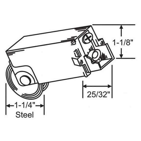 Manufacturer Varies Roller Assembly 2-51/64" L, Steel Plated 9-214