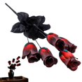 thumbnail image 2 of Halloween Roses Artificial Flowers, Dark Red Silk Rose Buds, Gothic Faux Rose Bouquet, Black Themed Silk Flower Stems, Halloween Decorative Floral Sprigs Halloween Party Home Decorations, 2 of 5