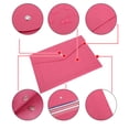 thumbnail image 2 of Wason Expanding A4 Document File PU Leather Envelope Case Holder-Large Size Pockets for Paper Bills Stationery Tablet and PC, Work Study Traveling (Plum red), 2 of 4