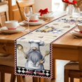 thumbnail image 5 of Vintage Gnomes Table Runner - 48 Inch Long Black Red Checkered Retro Art Cotton and Linen Blended Dress Scarves Farmhouse Table Runner for Kitchen Dining, Coffee Table, 13" x 48", 5 of 8