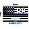 thumbnail image 2 of Reflective Erie County Pennsylvania PA Thin Blue Line Stealthy Old Glory USA Flag | Honoring Law Enforcement Officers Sheriffs | County State Decal Bumper Sticker 3M Vinyl 3" x 5", 2 of 3