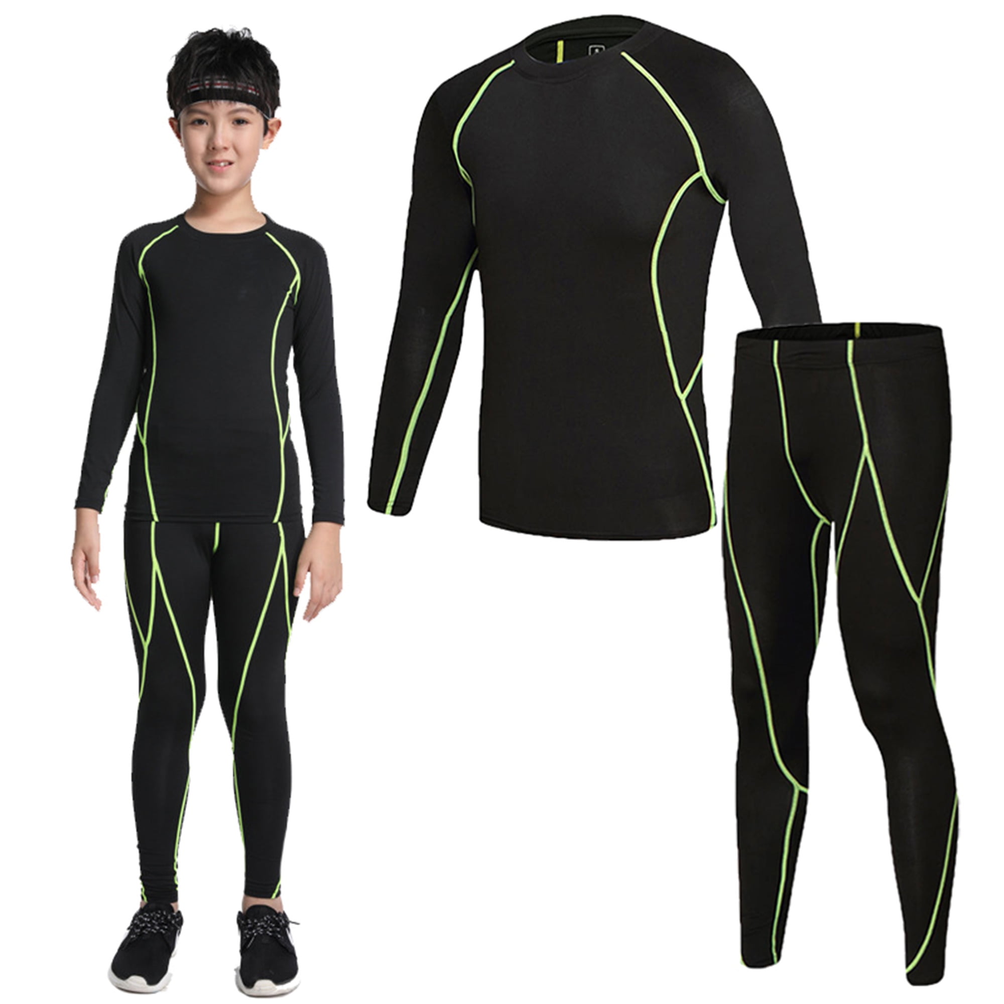 MLFU Boys Thermal Underwear, Winter Warm Ski Underwear for Children, 2Piece Set