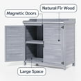 thumbnail image 2 of Asofer Potting Bench for Outside, Potting Table with Storage Cabinet & Metal Tabletop for Patio, Grey, 2 of 11