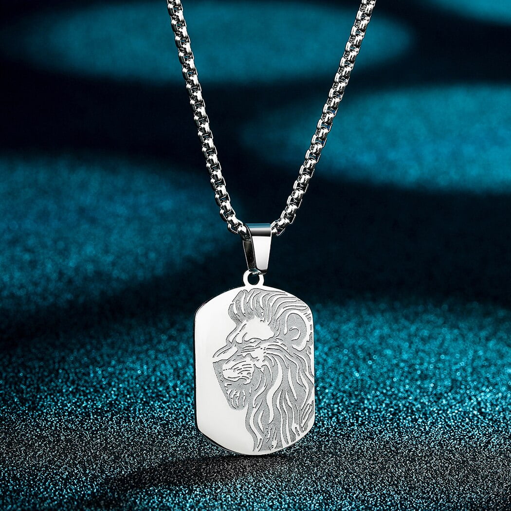 ROYAL LION Men's Shield Pendant Necklace in 14k Gold & Silver by Ecks