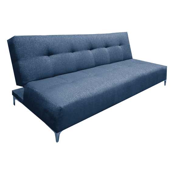 Sofa Cama Reclinable EL BAZAR STORE Vegas Lino Azul Marino Moderno Abotonado