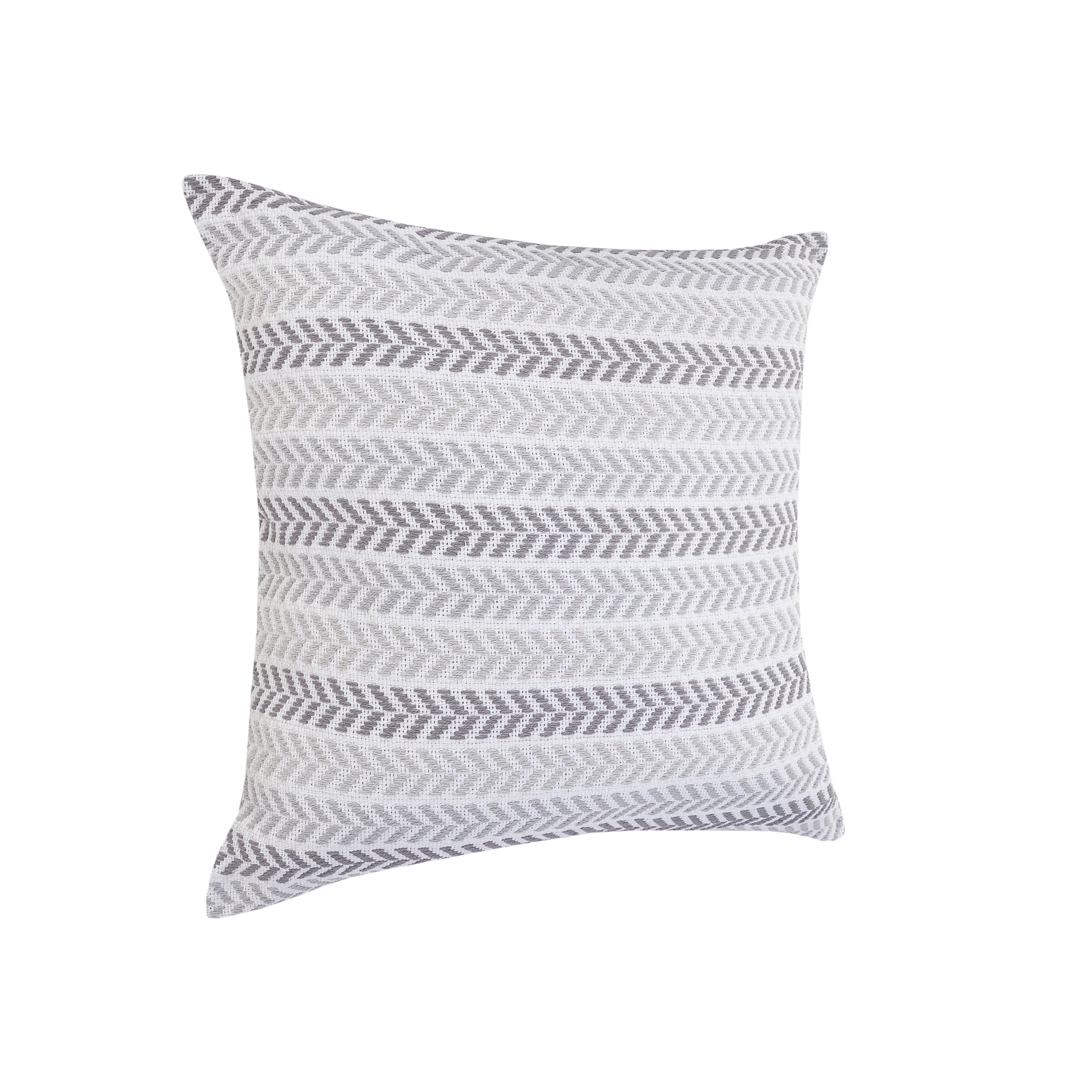 Ox Bay Ariya Gray/Ivory Chevron Cotton Adult Decorative Throw Pillow Cover