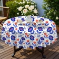thumbnail image 4 of Pioneer Flower Floral Print Pattern Round Tablecloth 60 X 60 Inch, Wrinkle Resistant Wipeable Table Cloth for Kitchen Dining Picnic Patio Party, 4 of 6