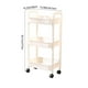 thumbnail image 4 of Organizador rodante de 3 niveles para carrito de cocina | Estantería de plástico con reposabrazos, diseño ventilado, ruedas fáciles de mover, blanco gris verde, 38x26x80cm, almacenamiento, 4 of 6
