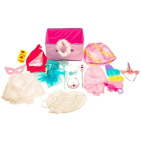 Girls Dress up Set: Unicorn, Superhero, Angel, Mermaid, Princess - with Storage