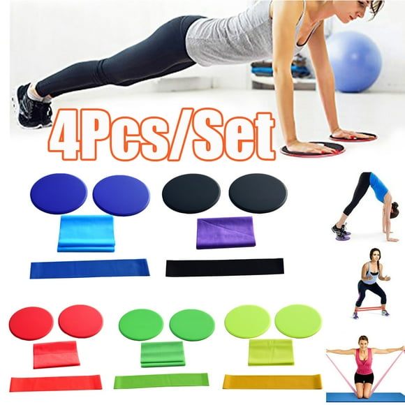 Cheers.US Gliding Discs Core Sliders Exercise Resistance Elastic Band Set Strength, Stability, and Crossfit Training for Home, Gym Yoga Exercise