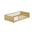 thumbnail image 7 of Mirightone Twin Size Floor Bed with Rails, Twin Montessori Bed with Built-in Book Rack for Boys & Girls, Natural, 7 of 7