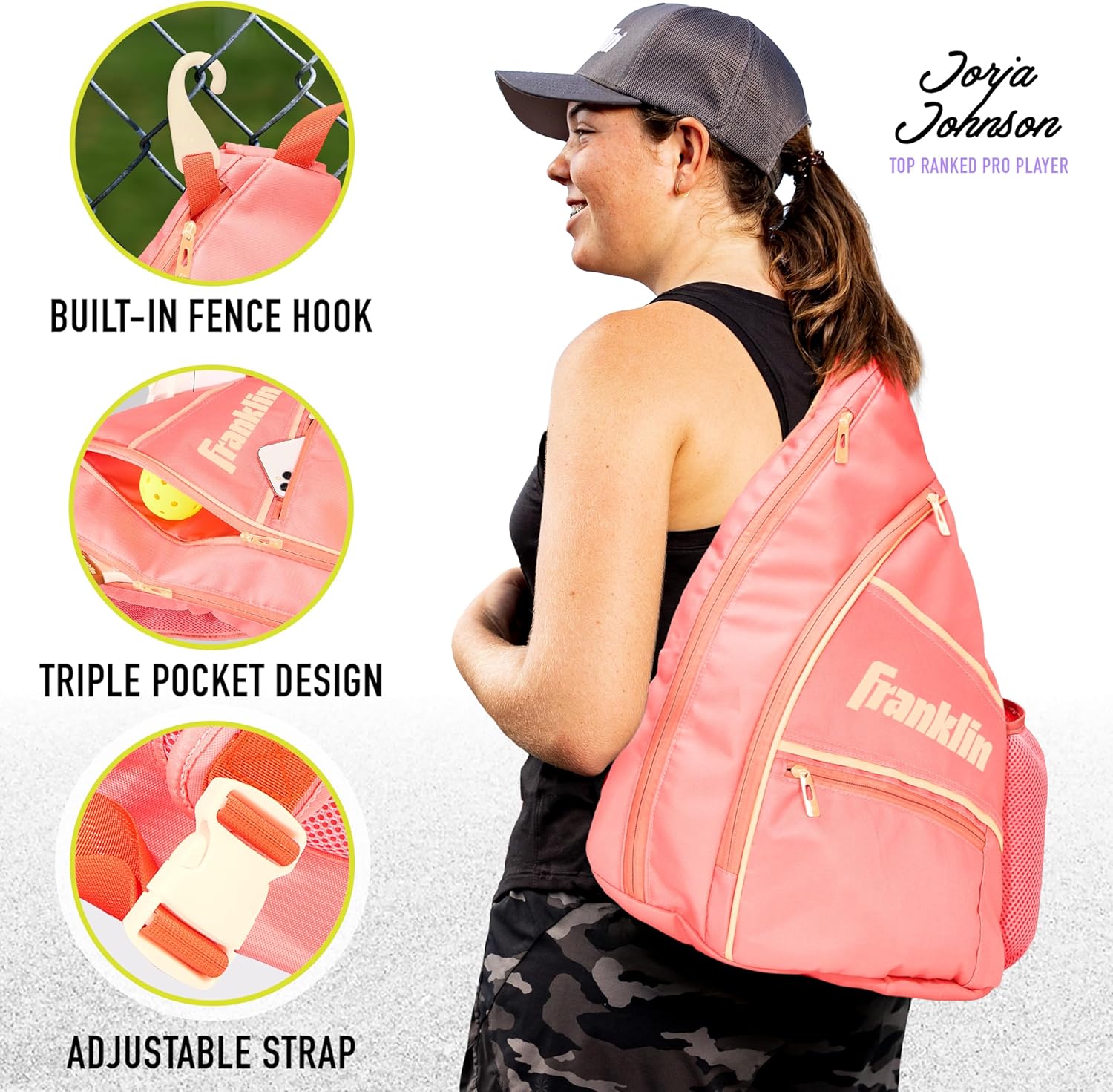 Pickleball Bags - Sling Bag Backpack for Gear + Equipment - Men + Women - Holds Paddles, Balls + Accessories