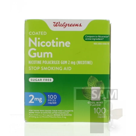 Walgreens Gum 2MG Cool Mint Flavor 100 Pcs Nicotine Polacrilex