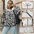 thumbnail image 6 of SCRAWLGOD Zebra Print Womens Zip Up Hoodie for Women Plus Size M Trendy Clothes Long Sleeve Graphic Zippered Hoodies for Women Hiking Leisure Ladies Hooded Sweaters, 6 of 7