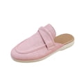 thumbnail image 2 of Ladies 2026 Summer Flat Shoes Ethnic Solid Color Closed Toe Backless Mules Soft Sole Lightweight Cushioned Orthopedic Arch Support Wide Toe Box Comfort Walking Daily Footwear Pink 38, 2 of 9