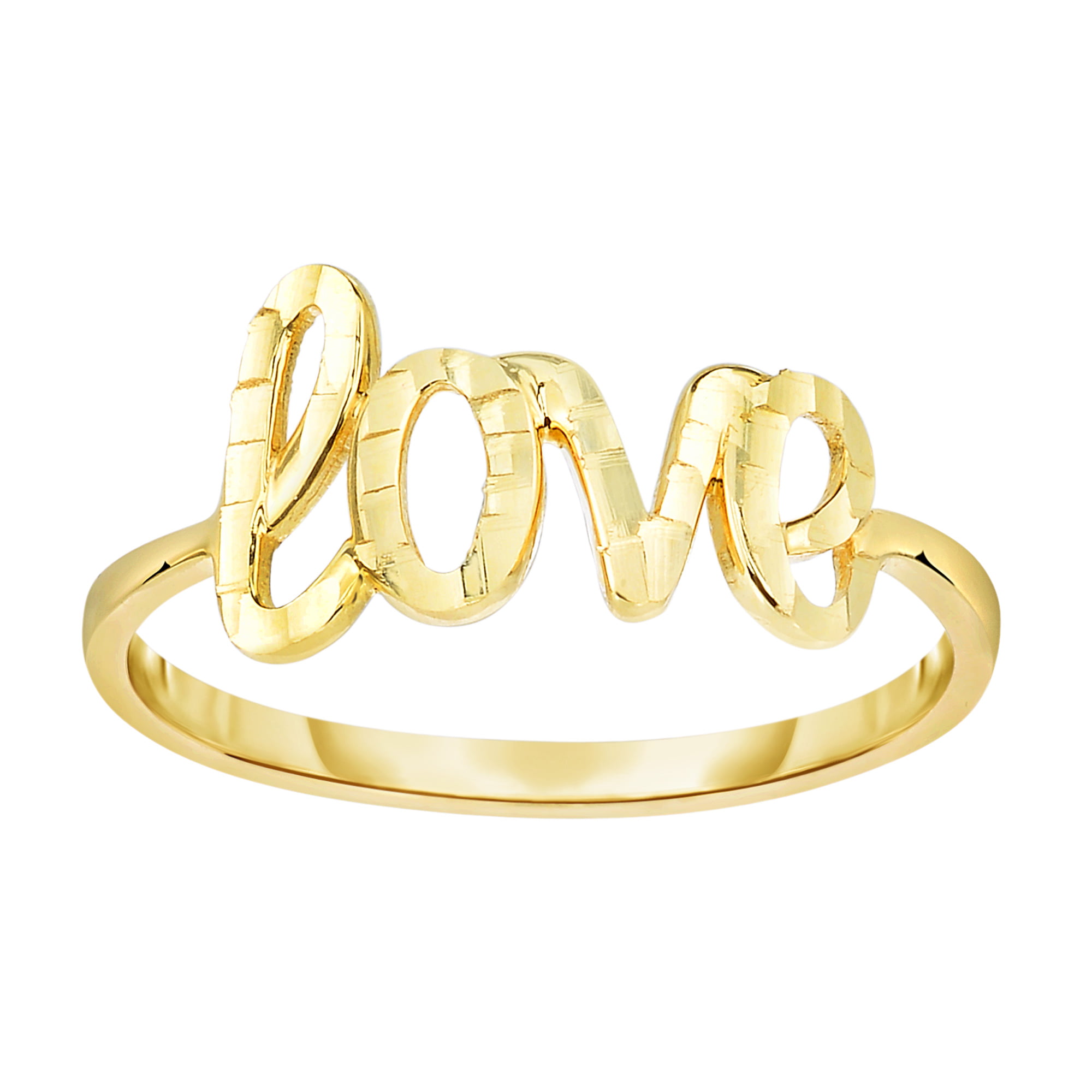 14K Yellow Gold Diamond Cut Love Ring, Size 7 | Walmart Canada