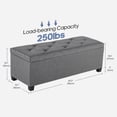 thumbnail image 2 of Dark Gray Fabric Multifunctional Storage Ottoman - 44.09 in Length Cushioned Cabinet with Cover for Bedroom Living Room, 2 of 5