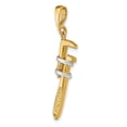 thumbnail image 5 of 14k Yellow and Rhodium Gold Pipe Wrench Pendant for Men, Realistic Tool Charm Symbolizing Craftsmanship, Tradesman Jewelry for Mechanics, Labor Style Accessory, 5 of 7