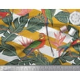 thumbnail image 2 of Soimoi Rayon Fabric Tropical Leaves,Stripe & Parrot Bird Print Fabric by the Yard 42 Inch Wide, 2 of 3
